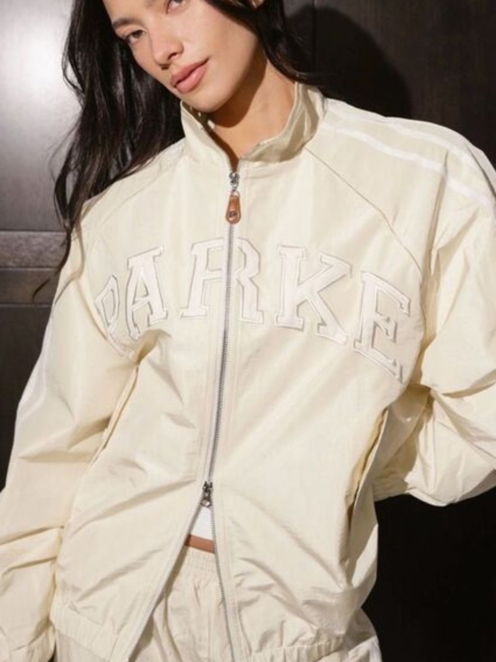 PARKE XS/S Cream Zip-Front Track Jacket SOLD OUT Rare